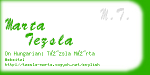 marta tezsla business card